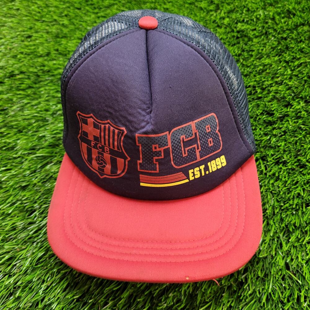 Official FC Barcelona FCB Trucker Hat Snapback Boys Youth Size